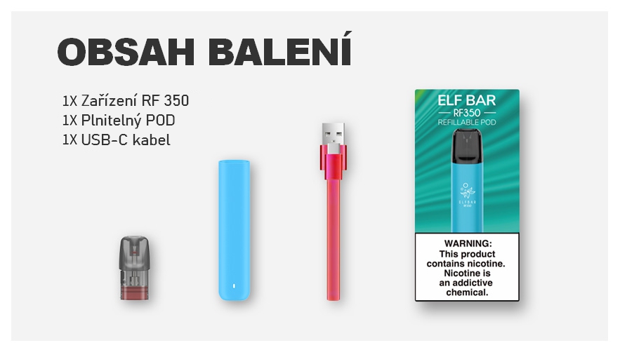 RF 350 Obsah balení Vaping Cz